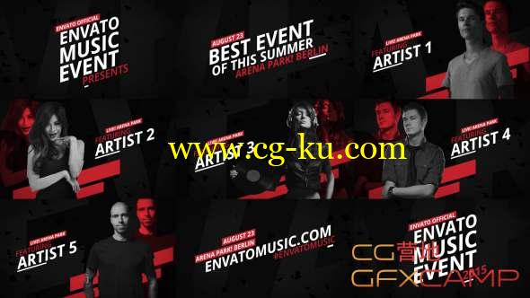 AE模板-人物介绍音乐包装片头 Music Event Promo的图片1