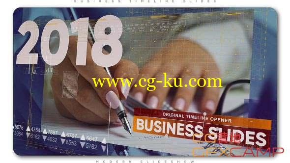 AE模板-科技感商务时间线片头 Business Timeline Slides的图片1