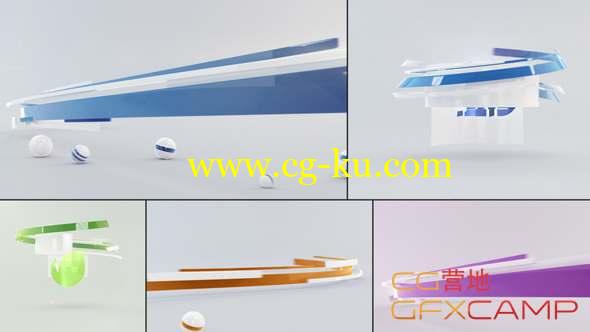 AE模板-三维路径线条生长Logo动画 Clean Abstract Streaks Reveal的图片1