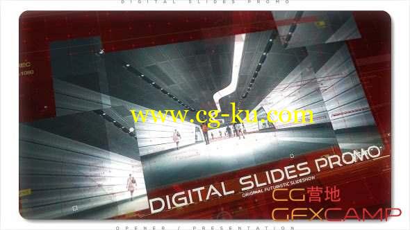 AE模板-科技感幻灯片图片介绍片头 Digital Slides Promo的图片1
