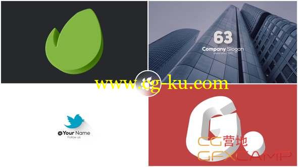 AE模板-扁平化三维Logo动画 Minimal & Fast 3D Logo的图片1