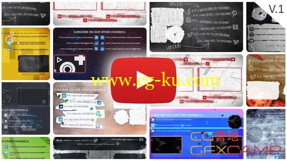 AE模板-网络视频网址宣传动画 YouTube End Screens Builder的图片1