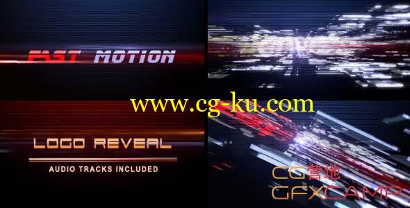 AE模板-碎片快速汇聚Logo动画 Fast Motion Logo Reveal的图片1