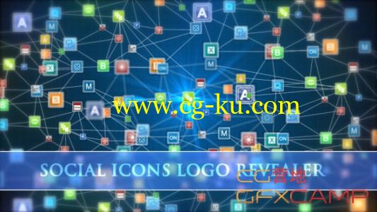AE模板-社交图标汇聚Logo VideoHive Social Icons Logo Revealer的图片1