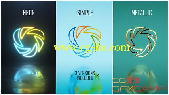 AE模板-简单霓虹灯金色质感Logo动画 Minimal Logo Pack的图片1