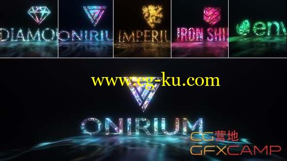 AE模板-时尚灯光闪烁Logo动画 Gems & Lights - Gemstones Logo Reveal Pack的图片1