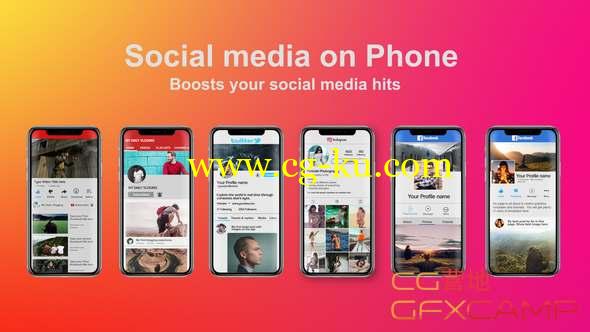 AE模板-手机社交网络视频宣传包装 Social Media on Phone的图片1