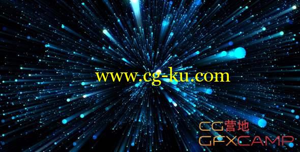 蓝色粒子线条扩散冲击视频素材 Blue Particles in Space的图片1