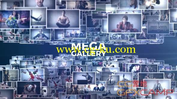 AE模板-三维空间相册照片汇聚动画片头 Mega Gallery的图片1