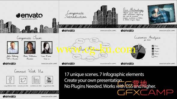 AE模板-手绘风格图片介绍开场 Sketch Corporate Video Pack的图片1
