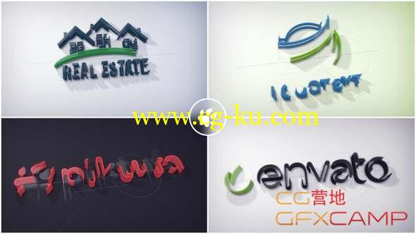 AE模板-三维描边生长建筑Logo动画 Architect Stroke Logo的图片1