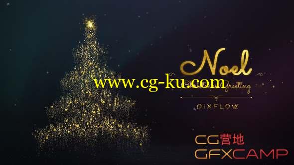 AE模板-金色粒子圣诞节片头动画 Christmas的图片1