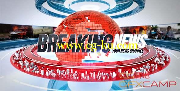 AE模板-三维新闻栏目包装片头 24 Broadcast News Complete TV Package的图片1
