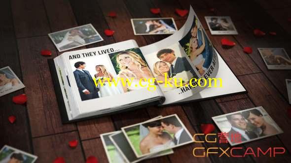 AE模板-三维翻书相册照片动画 The Photo Album for Element 3D的图片1