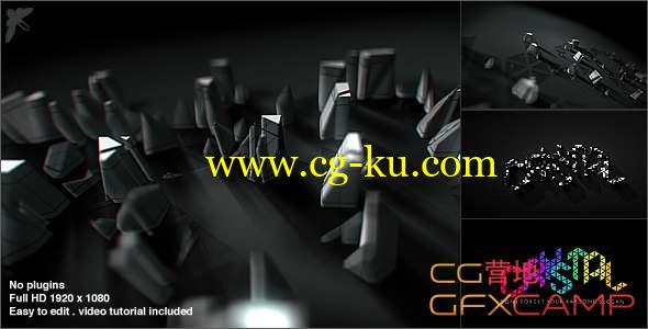 AE模板-三维水晶生长Logo动画 3D Crystal Build Logo的图片1