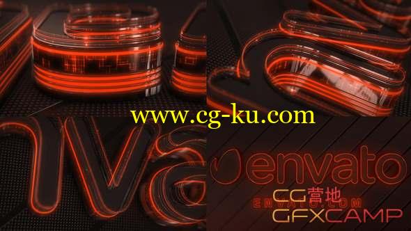 AE模板-三维霓虹灯Logo文字动画 Neon Logo Reveal Element 3D的图片1