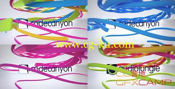 AE模板-三维线条路径生长Logo动画 Clean Ribbon Logo Reveal的图片1