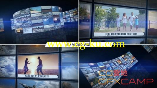 AE模板-3D照片墙 VideoHive 3D Video Wall的图片1