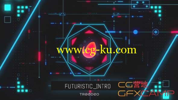 AE模板-复古科技感Logo动画 Futuristic intro的图片1