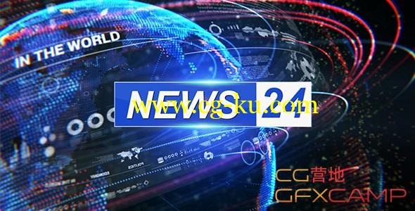 AE模板-粒子地球新闻 Videohive Broadcast Design News Package的图片1