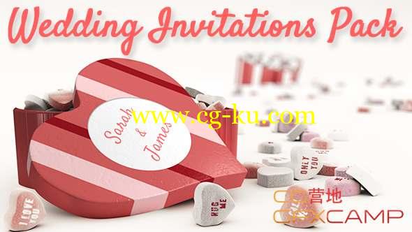 AE模板-婚礼邀请函三维动画片头 Wedding Invitations Pack的图片1