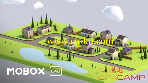 低多边形城市场景建模C4D教程 Low Poly Town 3D Modeling In Cinema 4D的图片1