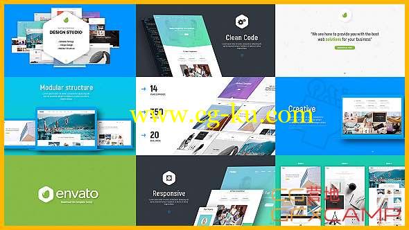 AE模板-商务网站介绍宣传片头 Design Studio Website Software Presentation的图片1