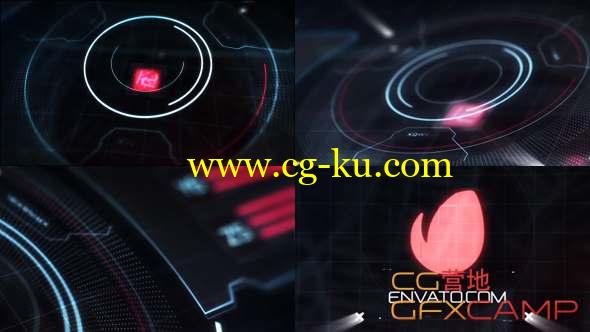 AE模板-高科技Logo动画 Hi-Tech HUD Logo Reveal的图片1