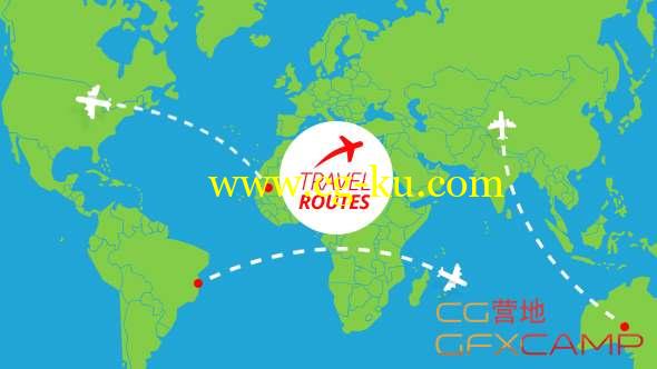 AE模板-地图路径地点连接动画 Travel Routes Maker的图片1