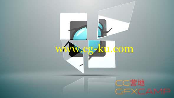 AE模板-简洁镜面拼贴Logo动画 Clean Glossy Logo Sting的图片1