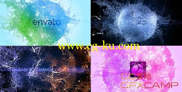 AE模板-液体飞溅散开Logo动画 Splash Logo - Particle Effect 11的图片1