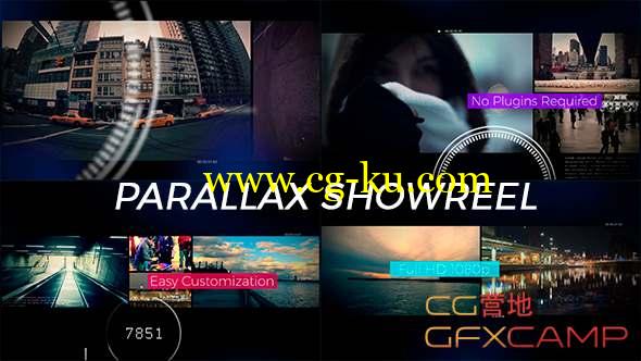 AE模板-分屏视频展示片头 Parallax Footage Reel的图片1