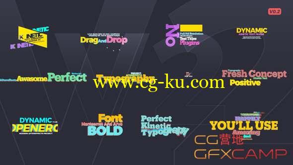 AE模板-运动拖影文字标题动画 Kinetic Text V2的图片1
