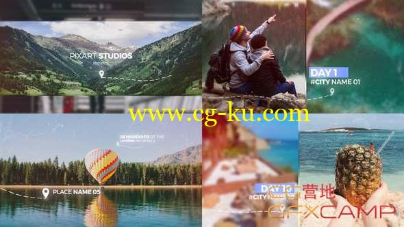 AE模板-旅游相册幻灯片开场 Travel Memories Slideshow的图片1