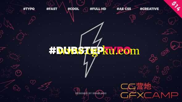 AE模板-动感文字片头开场 Dubstep Typography opener的图片1