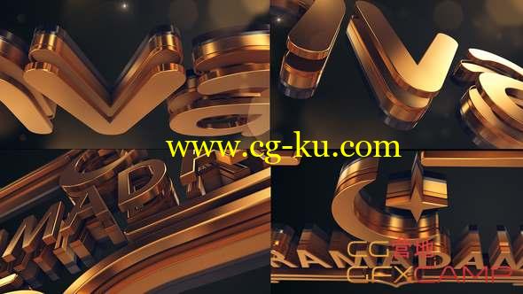 AE模板-金色三维Logo文字动画 Gold Logo Reveal的图片1
