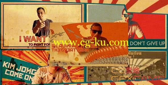 AE模板-复古定格介绍片头动画 Freeze Frames Propaganda Pack的图片1