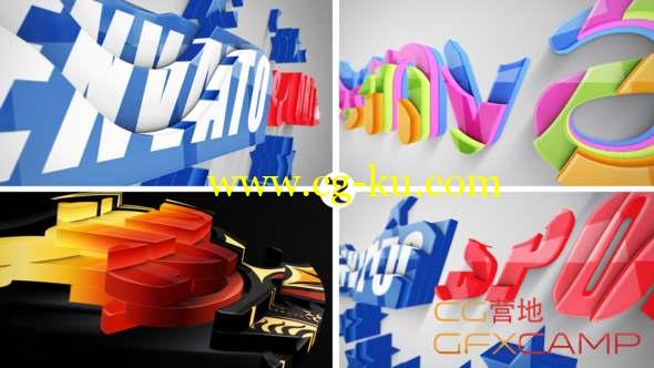 AE模板-三维生长Logo文字动画 Realistic Cascading 3D Logo的图片1