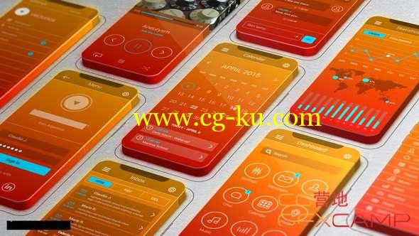 AE模板-科技感三维手机APP展示动画 3D Screens App Promo的图片1