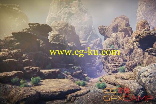 西部悬崖石头3D模型 Cubebrush - Western Cliffs的图片1