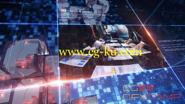 AE模板-三维空间科技感新闻栏目包装 World News - Complete Broadcast Package的图片1