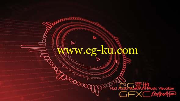 AE模板-科技感音乐波形可视化动画 Hud Audio Spectrum Music Visualizer的图片1