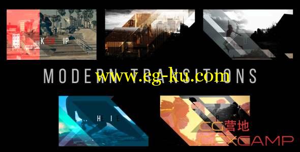 AE模板-图形遮罩视频转场 Modern Transitions 5 Pack Volume 3的图片1