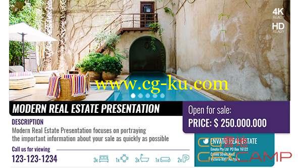 AE模板-房地产室内装修介绍片头 Modern Real Estate Presentation的图片1