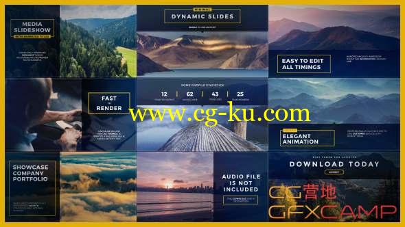 AE模板-简洁商务幻灯片开场 Dynamic Minimal Slides的图片1