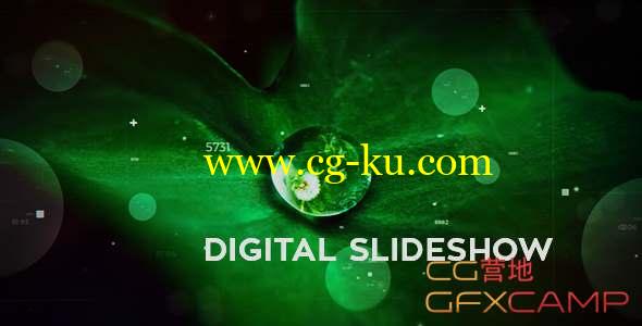 AE模板-科技感视差图片展示开场 Digital Parallax Slideshow的图片1