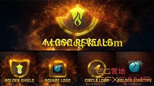 AE模板-金色粒子汇聚logo文字 VideoHive Magic Gold Particles Logo Reveal的图片1