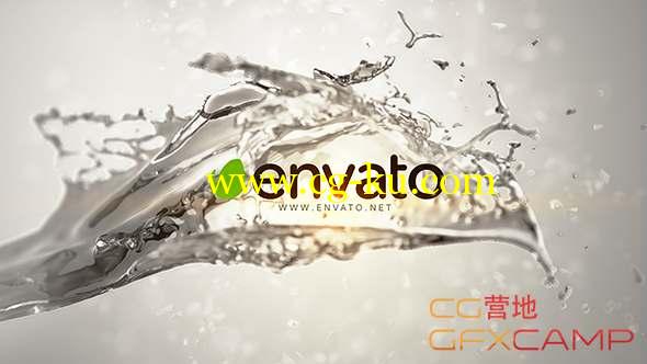 AE模板-水流泼洒Logo动画 Clear Splash Logo的图片1