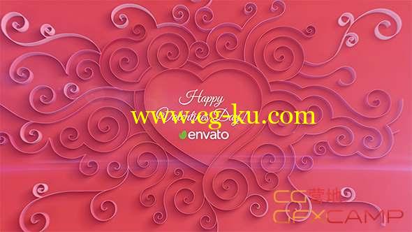 AE模板-三维路径生长爱心片头 Quilling Heart Opener的图片1