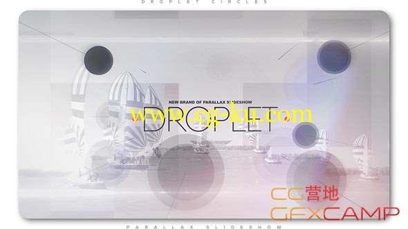 AE模板-圆圈图形遮罩图片开场 Droplet Circles Parallax Slideshow的图片1